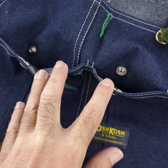 OshKosh B'Gosh Vintage Denim Bib Overalls Union Sanforized USA "38x32" NWT - Picture 14 of 14